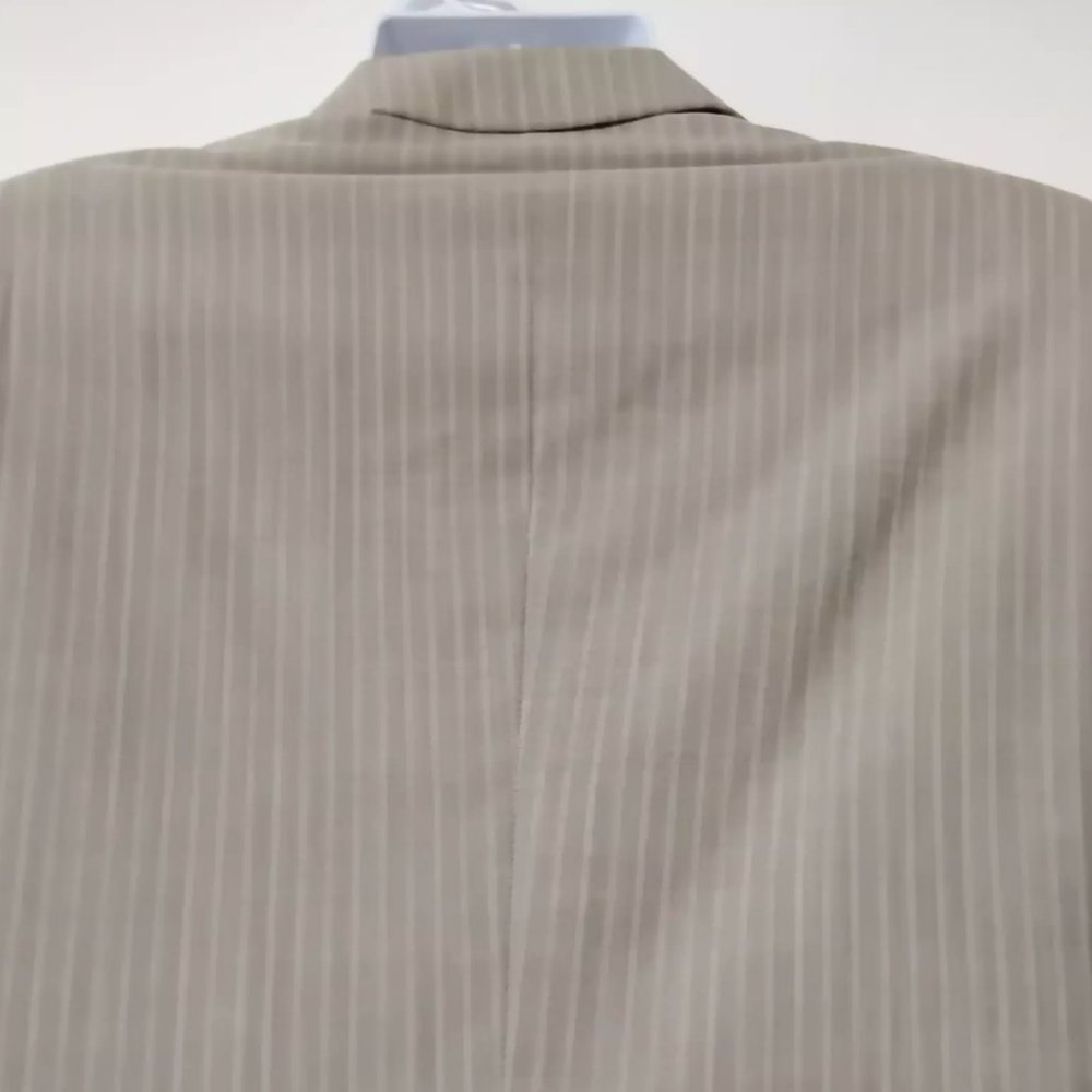Zara Man 100% Wool Blazer Striped Beige Size 40 EU (Medium) Neutral Elegant - Picture 4 of 10